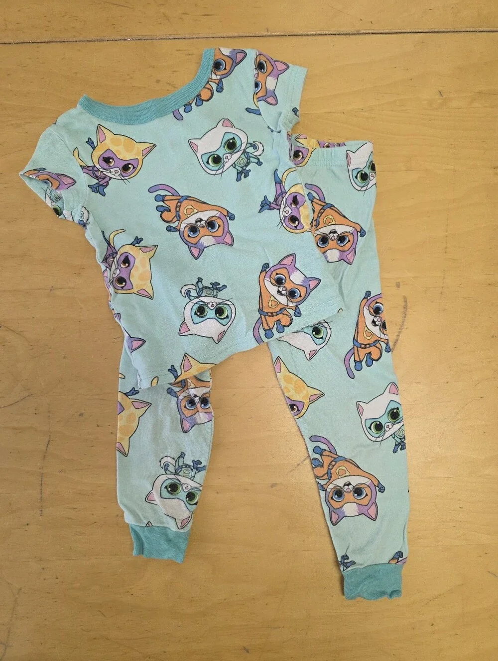 Disney Super Kitties Light Aqua Two-Piece Pajama Set